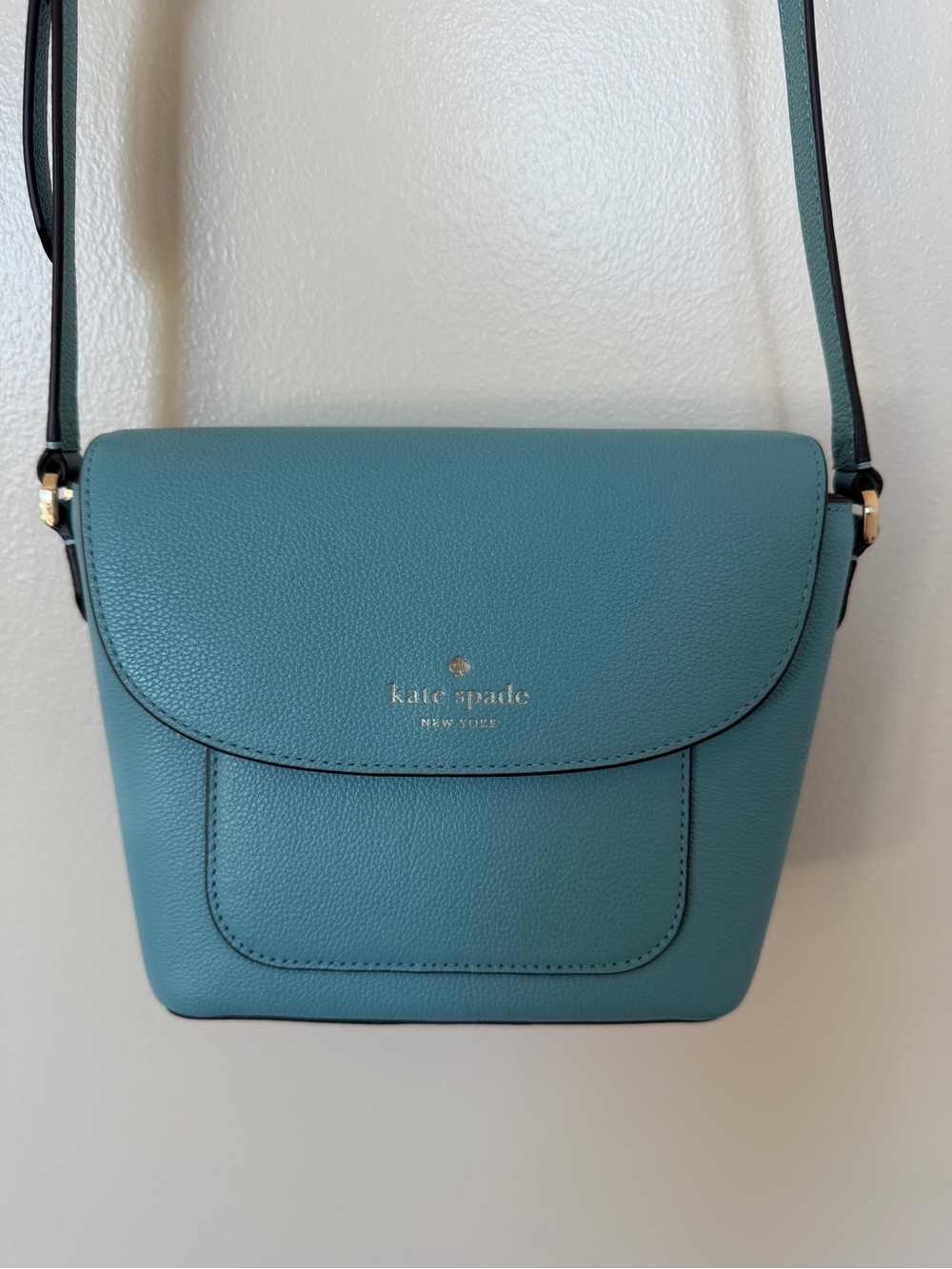 KATE SPADE New York Women's Elise Pebbled Leather Crossbody Bag smokey blue teal